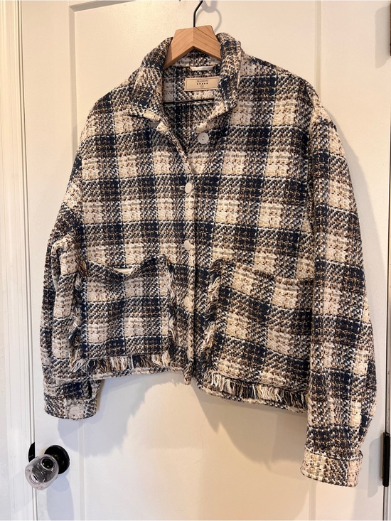Blank NYC Jackets & Blazers - BLANK NYC Plaid Tweed Cropped Jacket
